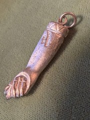 Vintage 1.25″ Stamped H G Sterling Silver Fist Thumb Pendant 6g