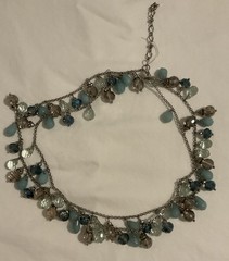 Vintage 36’ in Beaded Necklace With A Coastal Blue And Aqua Color Scheme