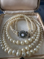 Vintage Pearl Necklace Three Strand Pearls Ciro Of Bond St London & New York
