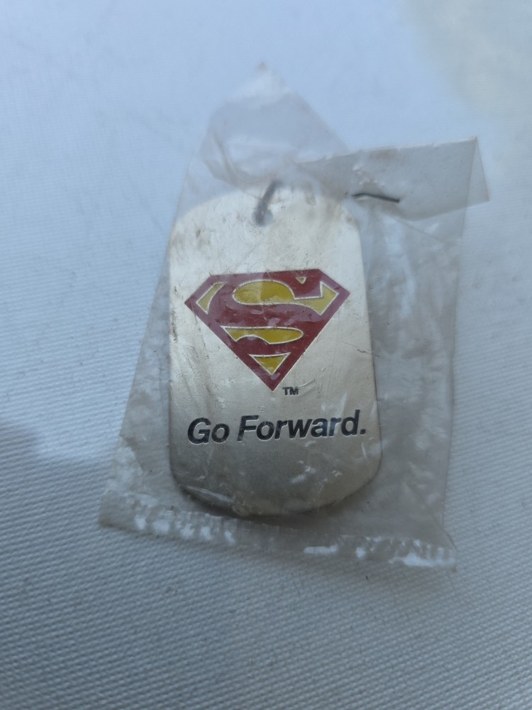 Christopher Reeve Foundation, Superman “Go Forward.” Keychain, Dog Tag TM & DC