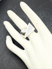 ❤️Vintage Mexico 925 Sterling SIlver Unique Look Abstract Ring sz 7 (1)