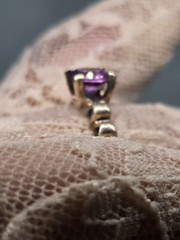 Vintage Color Changing Purple Sapphire 10K Yellow Solid Gold Ring Sz 6.25