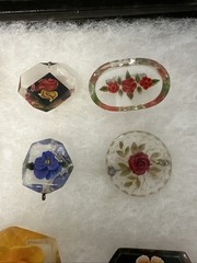 (28) Vintage Acrylic/Lucite? Hand Crafted Pressed Floral Brooch Pins, Pendants