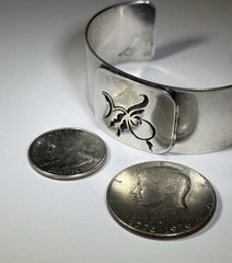 VTG 70s Sterling Silver Cuff Bracelet Bill Roach ROACH2 Abstract Modernist Art