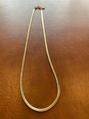 Necklace Gold Toned Flat Chain Classic Staple 18” Vintage Signed