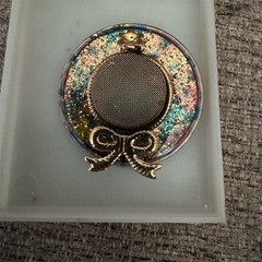 Vintage Multicolor Enamel Hat Brooch with Gold Tone Bow