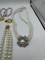 Faux and Simulated Pearl Necklaces and Bracelets Vintage *See Description*