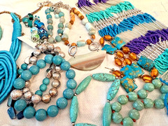 Artisan Estate Jewerly VTG/Now Glam Art Glass Woven Big Statement Boho