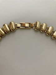 Vintage Gold-tone Chain Necklace Link Design With Rounded Capsule-Shaped Bars