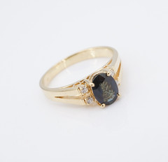 Blue Sapphire Diamond Ring Vintage Natural 14k Yellow Gold Sz 4.25 Estate RG5284