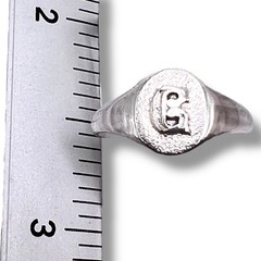Initial Letter G Signet 925 Sterling Silver Child Baby Pinky Ring Size 3.25