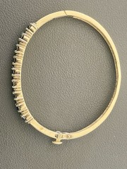 14k Yellow Gold 5.4CTW Sapphire and 0.60CTW Diamond Bangle Bracelet (F263)
