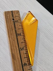 Vintage Amber Lucite Acrylic Geometric Statement Brooch Pin Art Deco Style 4″