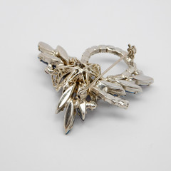 Juliana Delizza Elster Brooch Rivoli Margarita Blue Crystal Rhinestone Brooch