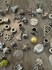 Huge Vintage/Modern Charms 110 Piece Lot Variety Sizes/Styles Unsigned