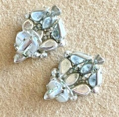 ANTIQUE LARGE 2.25″ Diameter WEISS BROOCH & MATCHING EARRINGS