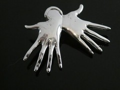 Vintage Mexico MAGIC HANDS Design Sterling Silver 925 Pendant