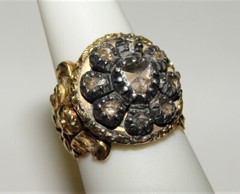 Antique Georgian 1.20CT (Est.) Rose Cut Diamond Filigree Ring 19K Gold S-5.5