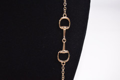 Gold Tone Link Necklace with Large Gold Tone Connecters 32″ No Clasp