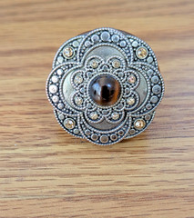 Vintage Lucite Ring Floral Statement Large Oversized Size 7 Unique Unusual Rare
