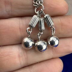 Vintage Sarah Coventry Lariat Necklace Silver Tone 36”