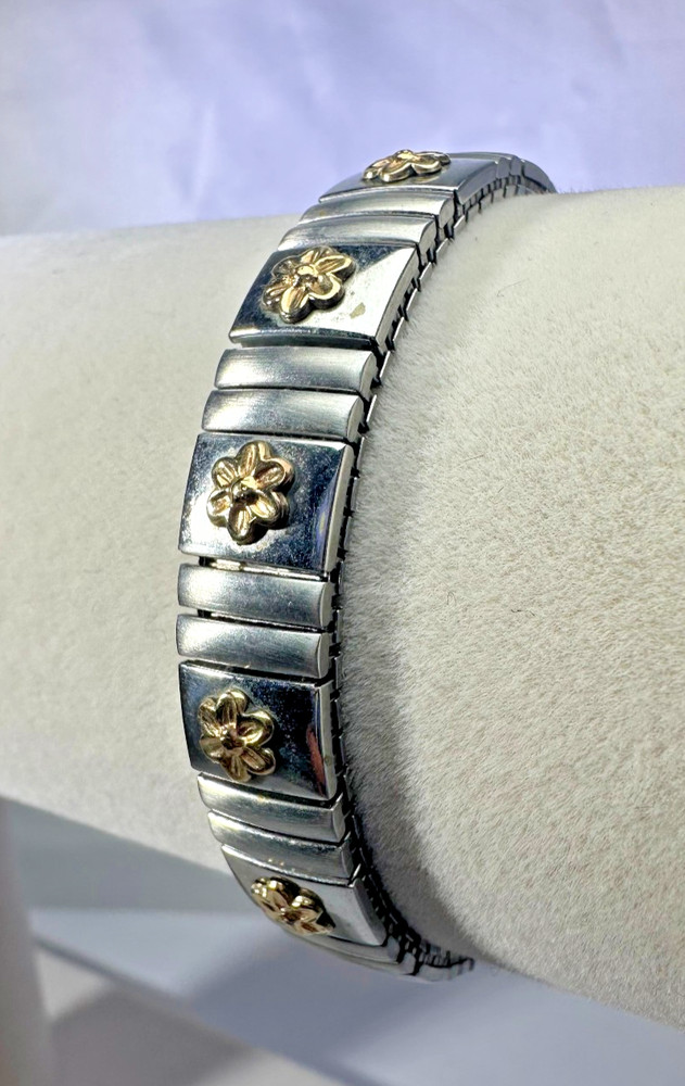 Bracelet Expendable stretch Band Silver tone. Stainless Steel. 16.35g L- 6.25in