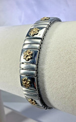 Bracelet Expendable stretch Band Silver tone. Stainless Steel. 16.35g L- 6.25in