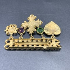 D & E Juliana DeLizza and Elster Chain Bar Pin Charms Dangling Vintage 80’s