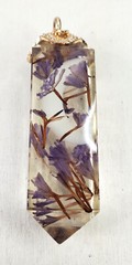 Vintage Lucite Pendant Dried Lavender and What Looks Like a Moon @ trueblue0080