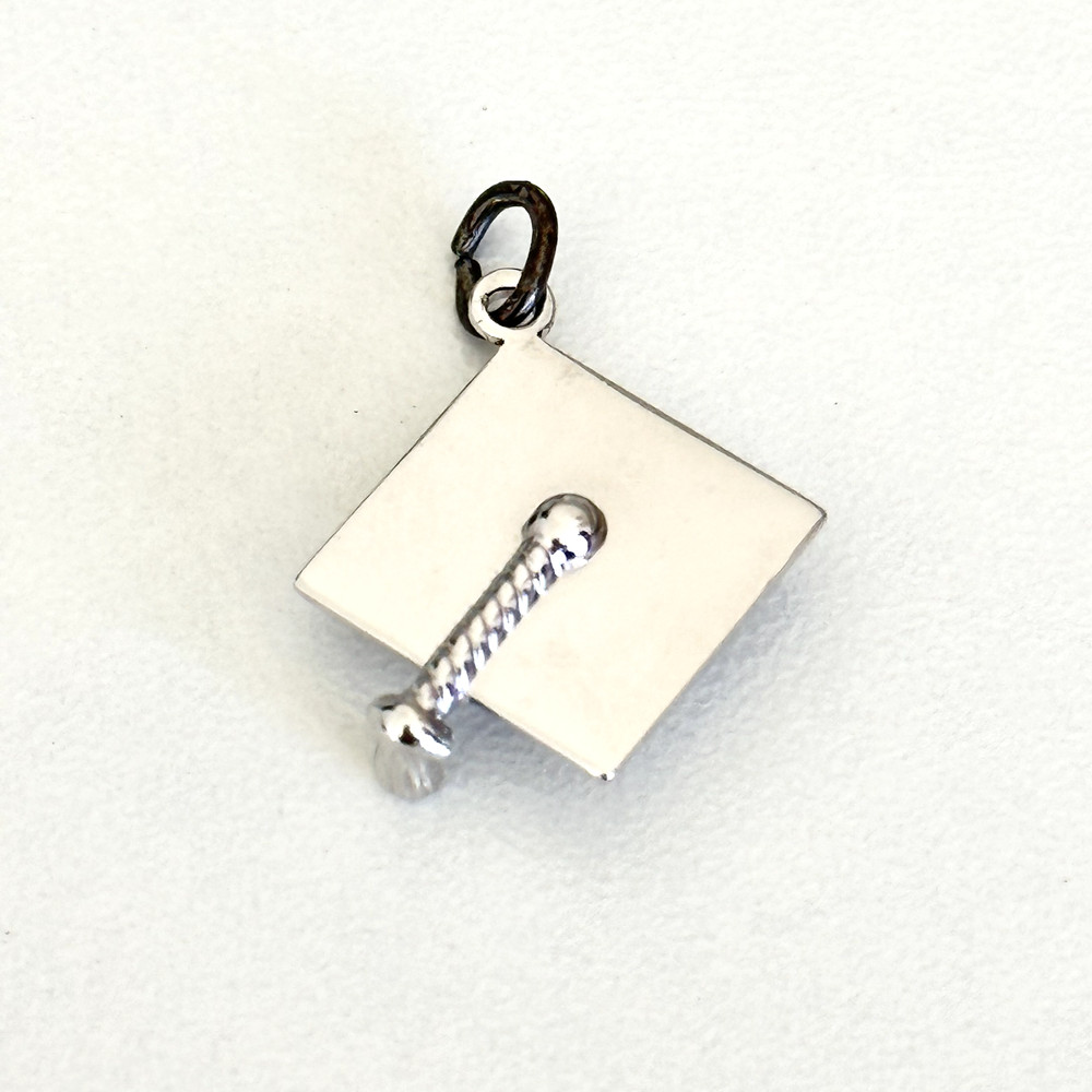Vintage Danecraft Signed 925 Sterling Silver School Graduation Cap Hat Charm