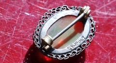 925 sterling silver brooch 5.20ct crystal opal pin 1900’s antique 3.1gr N3035
