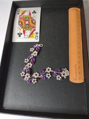 Very Cute 7 Inch Purple Flower Bracelet