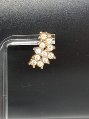 Avon 1970s Gold Tone Clear Crystals Cascade Design Necklace And Earring set