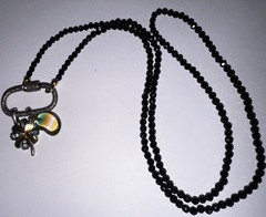 OOAK Diamond Watermelon Tourmaline Crystal Clover Vintage Pendant Charm Necklace