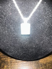 Vtg Lauren Conrad Layered Multi Strand Necklace Silver Tone Iridescent Pendant