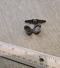 Top Shelf Jewelry Vintage Bar Brooch Pin Locket Signed Faux Pearls