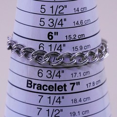 6.5”, 9mm, Vintage sterling silver double curb bracelet, 925 chain