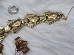 Juliana D&E Topaz AB Rhinestone Bracelet Earring Set Demi Parure as-is