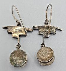 Signed Jeff Dawald Studio Art Sterling Silver Onyx Dangle Earrings Faribault MN