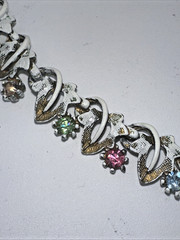RARE Arthur Pepper ART SIGNED Rhinestone 14.5″ Necklace Enamel W/ Clip Earrings