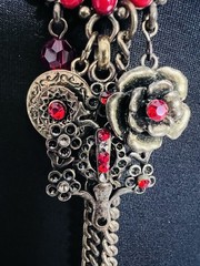 Vintage Neiger Brothers Style Necklace Glass Medallion Tassel 1930s Elegant