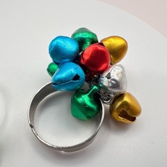 Vintage 90s Jingle Bell Rings Set Silver-tone Women’s Classic Fashion Jewelry