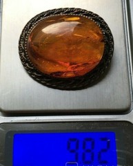 Vintage Amber brooch made in the USSR 1950-1960s jl472