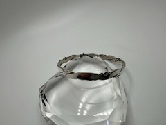 Vintage Silver Mexico Barb Wire Bangle 2 5/8” X 7mm JB23