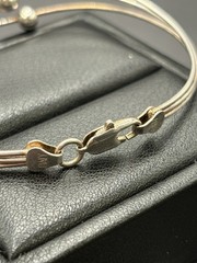 Vintage 7″ Sterling Silver 3-Strand Bracelet 6 Grams Rigid G24