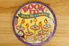 Vintage Pinback Button Pizza Hut Book It 10th Birthday Party Celebration 1994