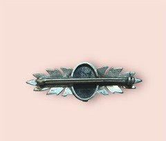 Onyx Marcasite Brooch