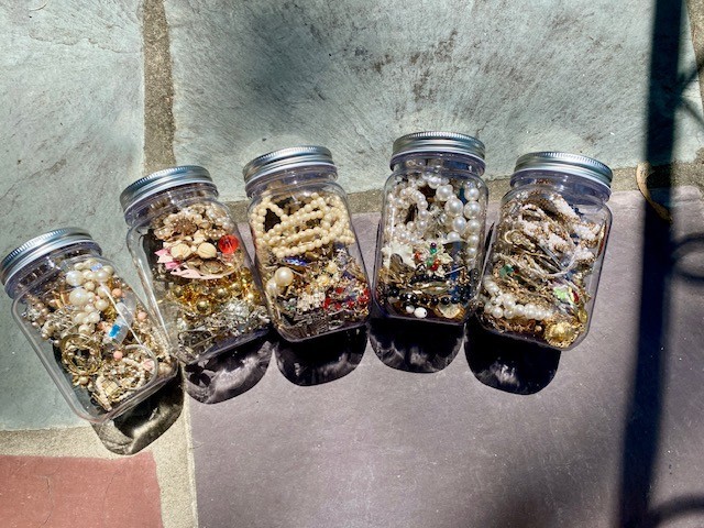 vintage costume jewelry lot lbs wearable usable for crafting