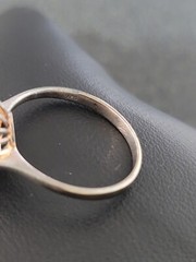 Sterling Silver 925 Pear Baguette Halo Ring Size 9.75 Signed RJ 3.51 grams