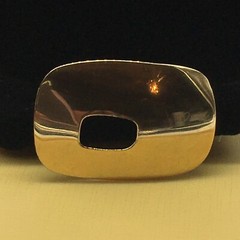 Capsule Modernist Style Brooch Gold Tone 2″